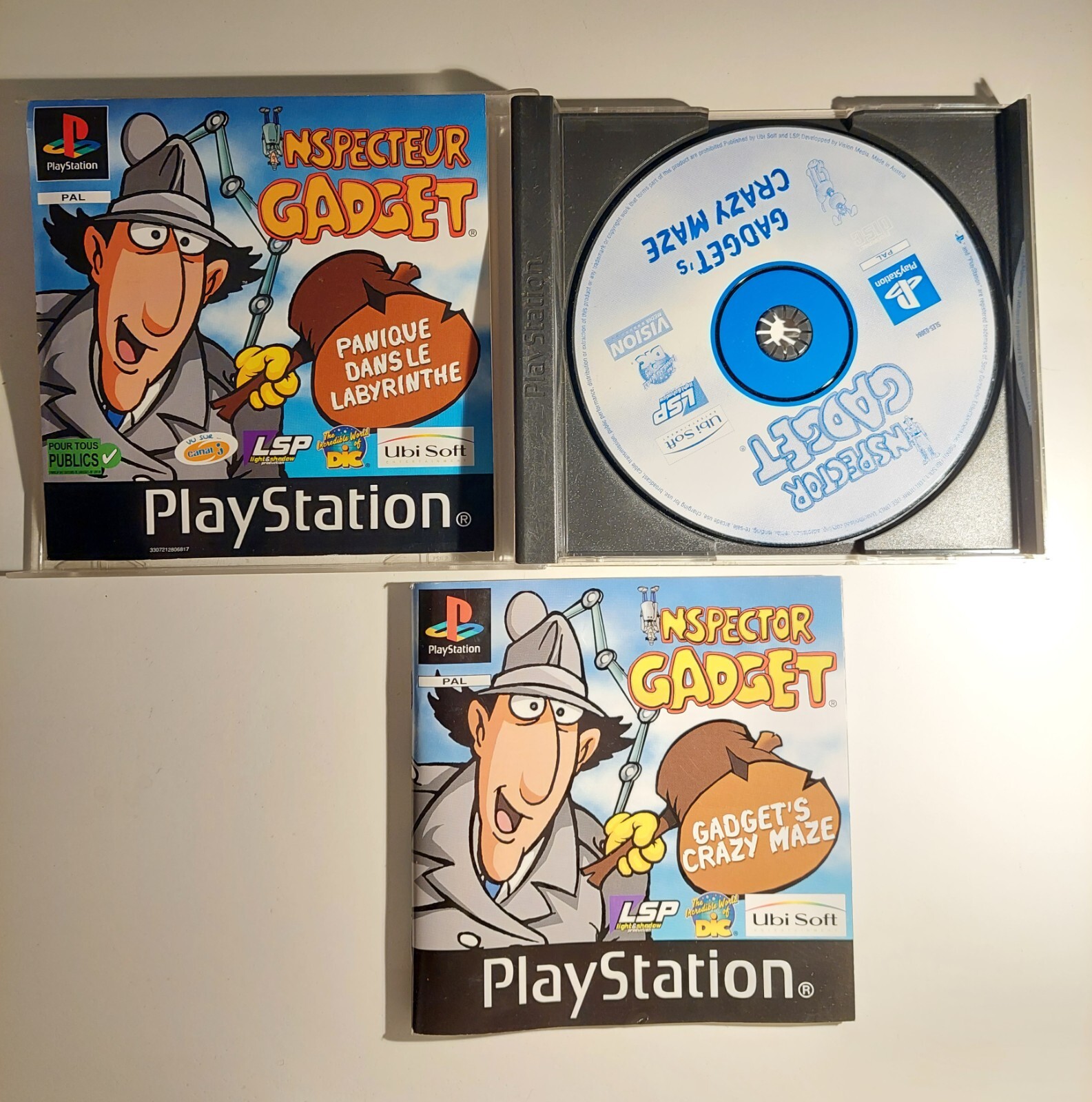 Inspecteur Gadget Panique dans le Labyrinthe PS1 COMPLET / PAL / AUTHENTIQUE