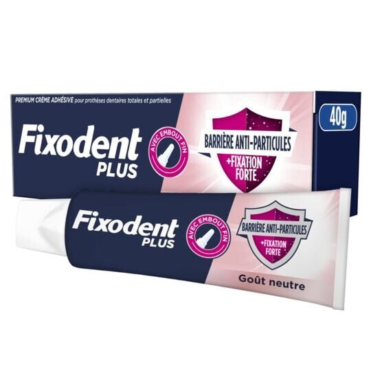 Fixodent PLUS anti particules crème fixative prothèse dentaire pour manger sereinement en lot