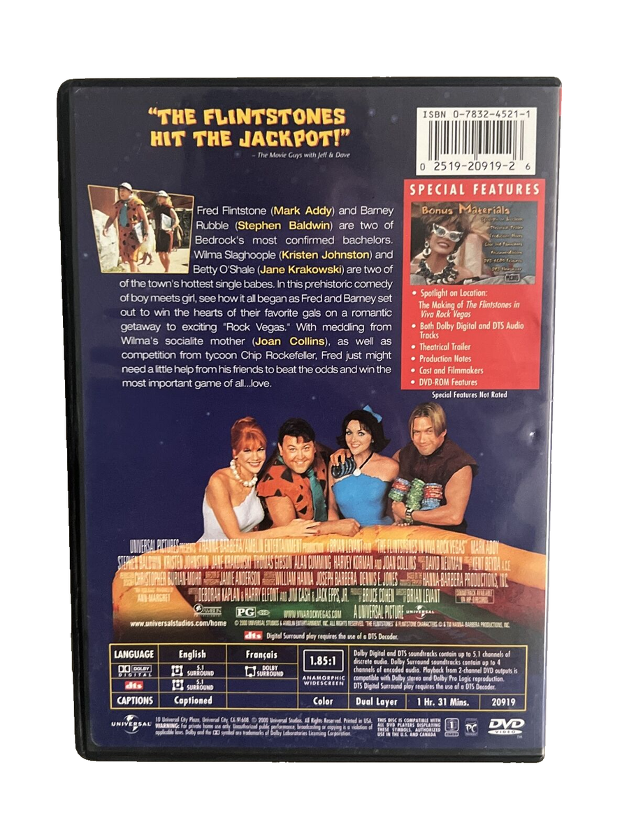 Flintstones Viva Rock Vegas (DVD,2000 Y2K ) Kristen Johnston