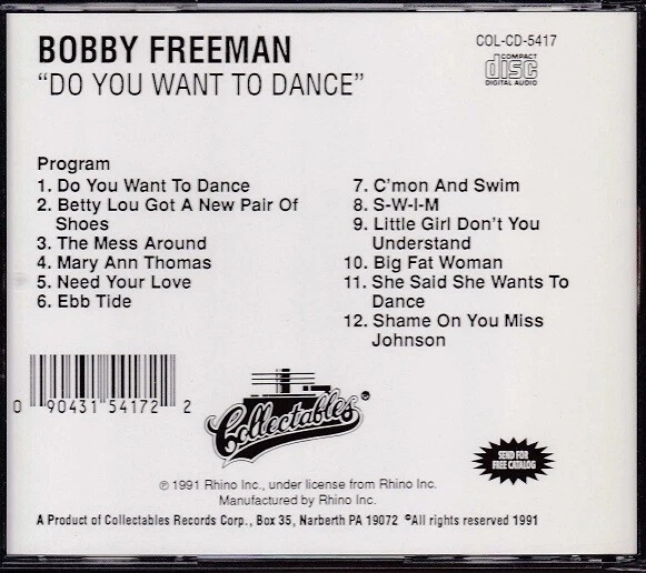 BOBBY FREEMAN / DO YOU WANT TO DANCE * NEW CD 1991 * NEU - Bild 2 von 2