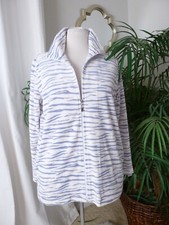 Unbranded Velour Lavender White Animal Print Zebra Jacket Full Zip Size 16 EU 46