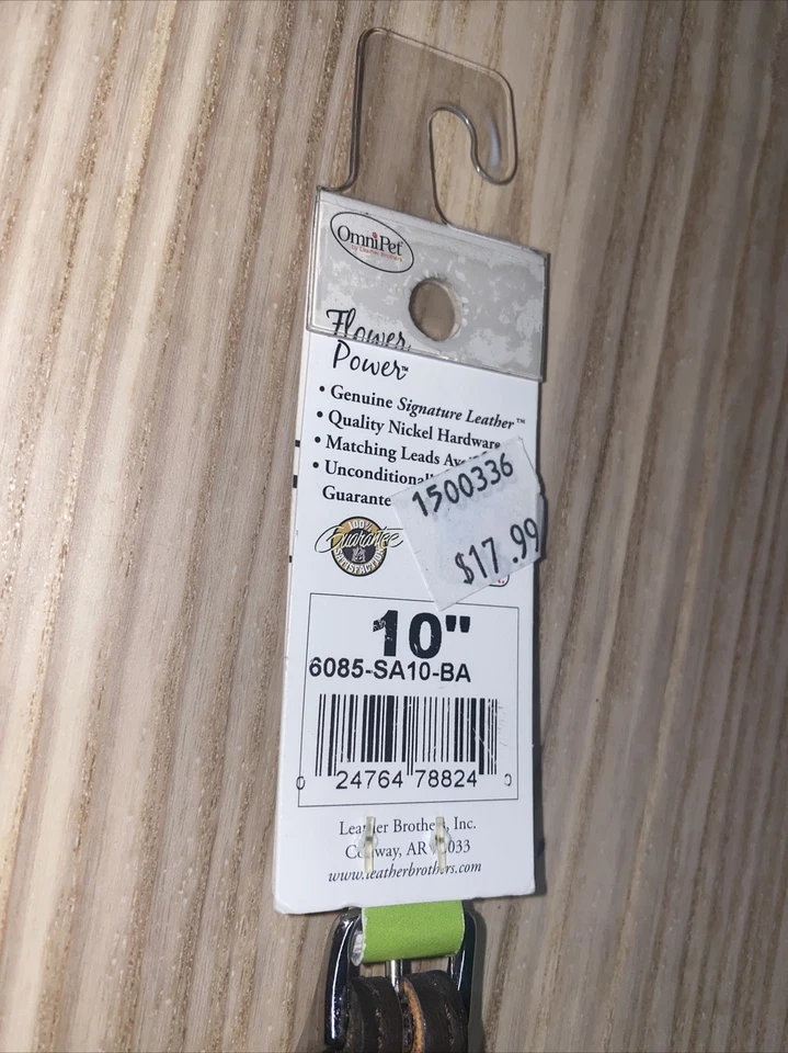 "Collar de perro de cristal de cuero OmniPet Signature 10"" marrón Flower Power" $17,99 Foto 3 de 3