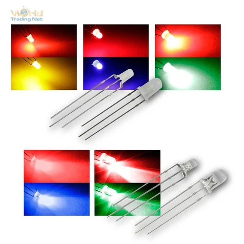 LED 3/5mm, 3-pin, zweifarbig diffus/wasserklar, zweifarbige Leuchtdioden AUSWAHL