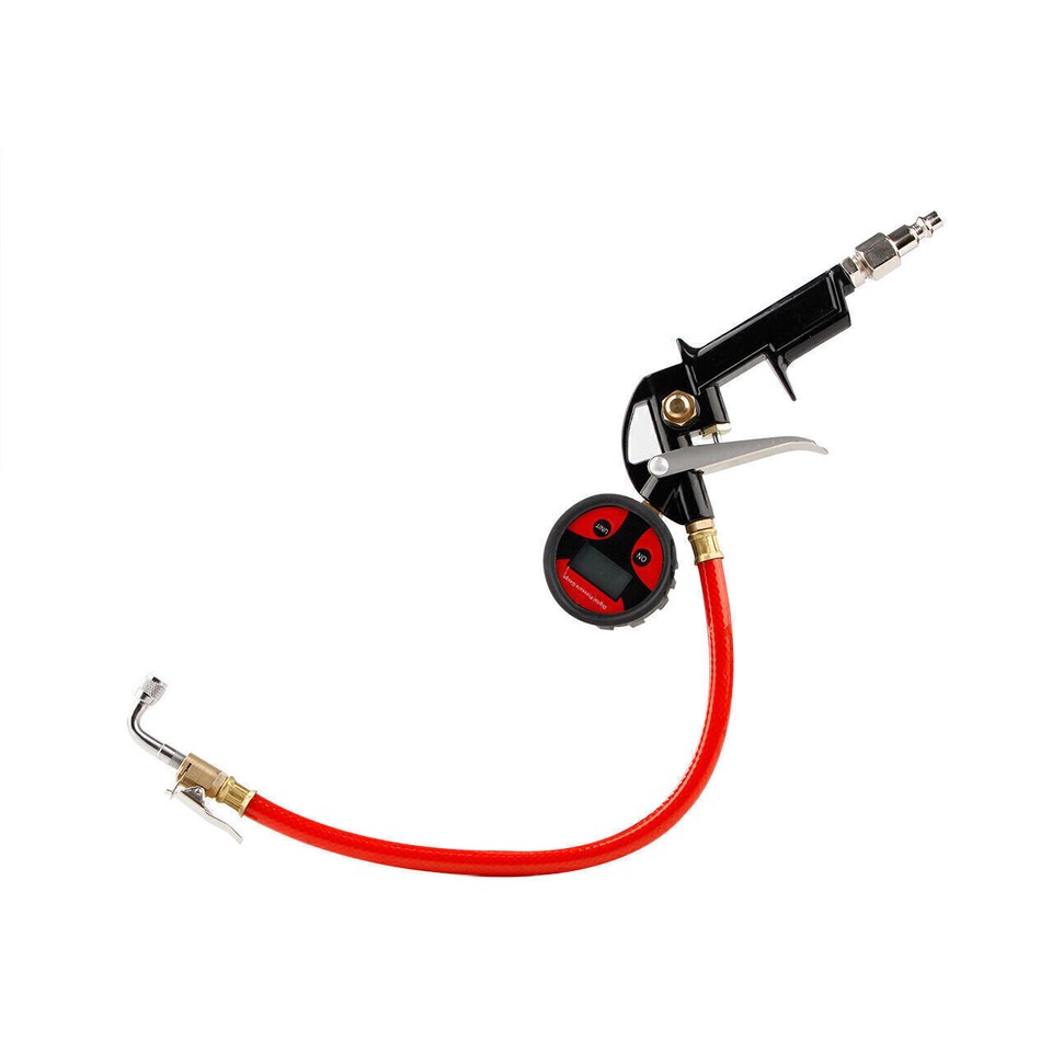 Heavy Duty Digital Tire Inflator With Pressure Gauge LockOn Air Chuck