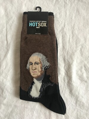 NWT Hot Sox Men Famous Artist Series George Washington Shoe Size 6-12.5