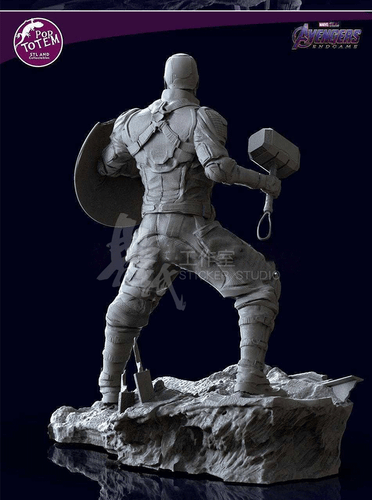 Captain America 3D Printing Unpainted Figure Blank Kit Model GK New Toy In Stock - Picture 5 of 9
