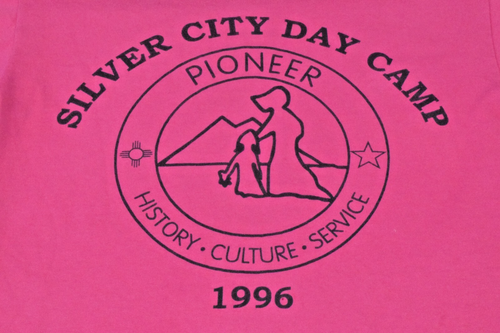 Vintage T-Shirt Hanes Size S 1996 Fuchsia Silver City Pioneer Day Camp - Picture 3 of 8