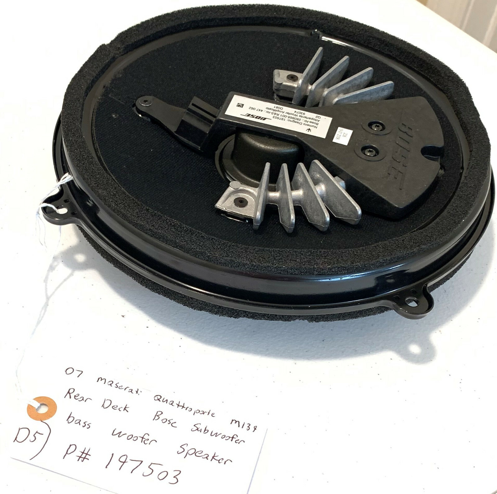 07 MASERATI QUATTROPORTE M139 REAR BOSE SUB WOOFER AUDIO SPEAKER 197503