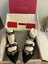 Valentino Garavani Sequin & Bead-Embellished Suede Flats