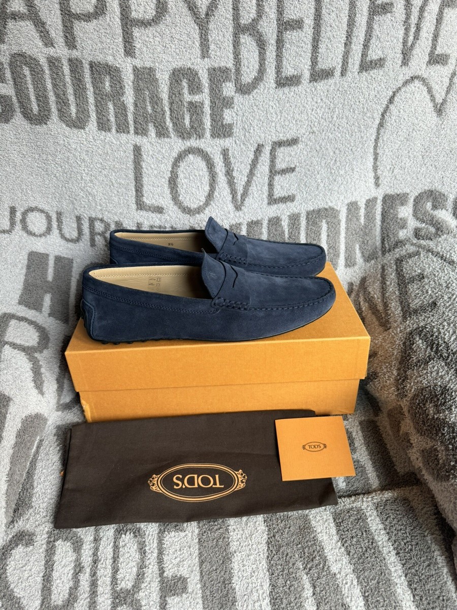Tods City Gommino Driving Suede Penny Loafer, Blue, Size  display picture 1
