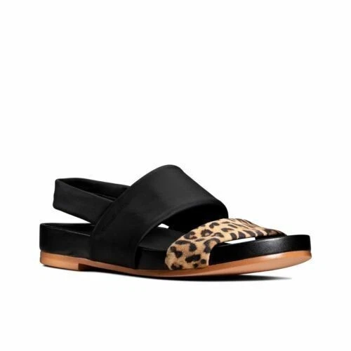 Sandali da donna Clarks Pure Strap Leopard Combi in pelle taglia UK 5 1 2D