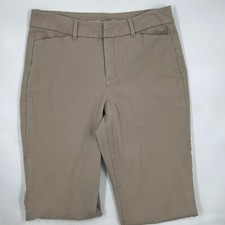 Old Navy Women's Pixie Pants 8P Beige Cotton Blend Slim Fit Straight Leg Stretch