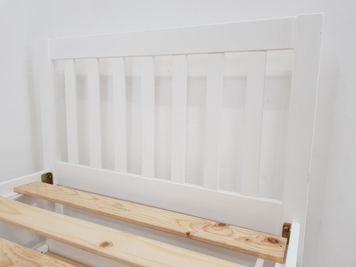 SINGLE BED FRAME Trundle Bed White Pine Bannister Headboard Slats FREE DELIVERY - Picture 17 of 20