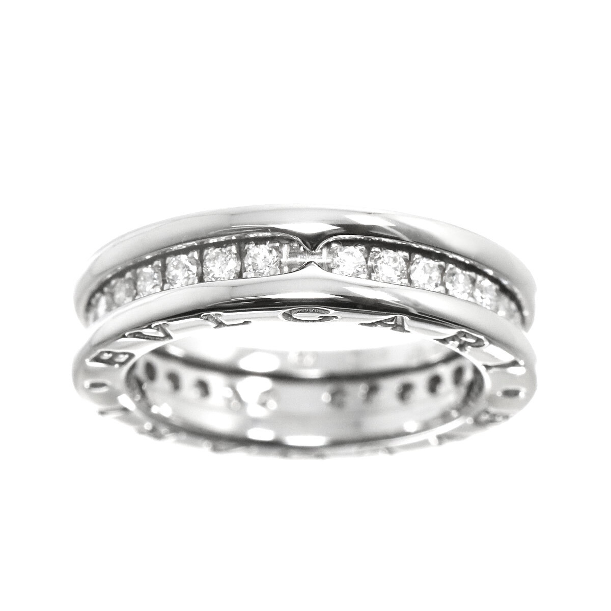 BVLGARI B-zero1 Band Diamond Ring 18K WG 750 size48 4.5(US