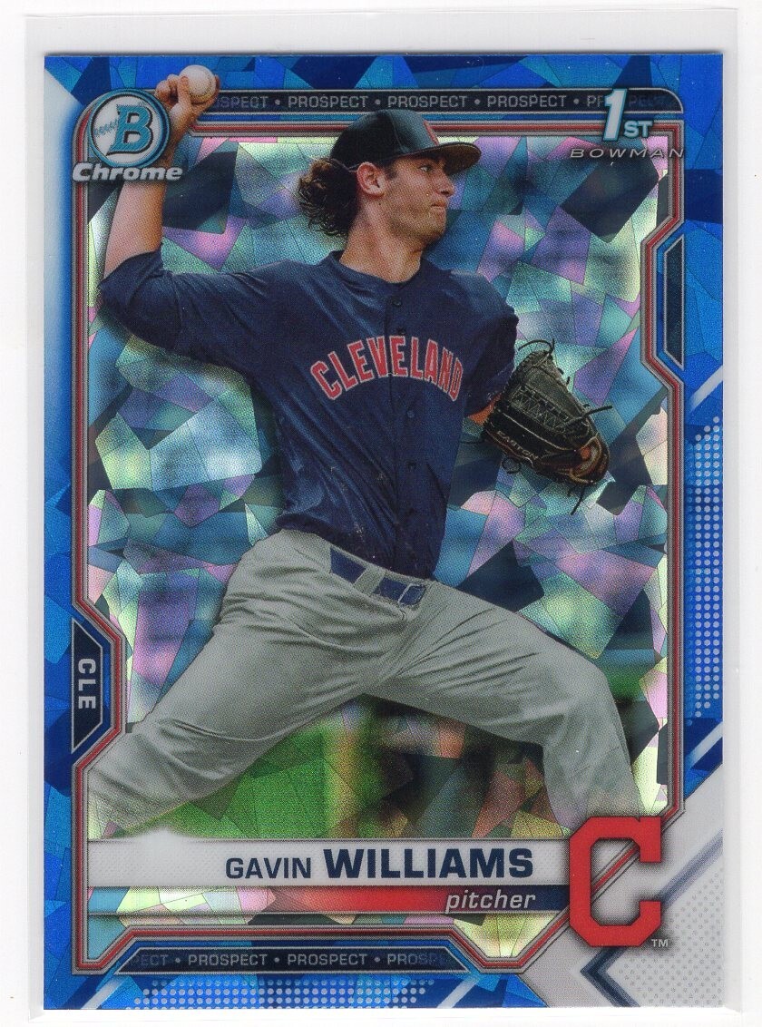 Gavin Williams 2021 Bowman Chrome Sapphire BDC-93 Guardians Rookie