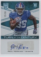 2016 Donruss Elite Turn of the Century 22/99 Paul Perkins #TCA-PP Auto 00ht