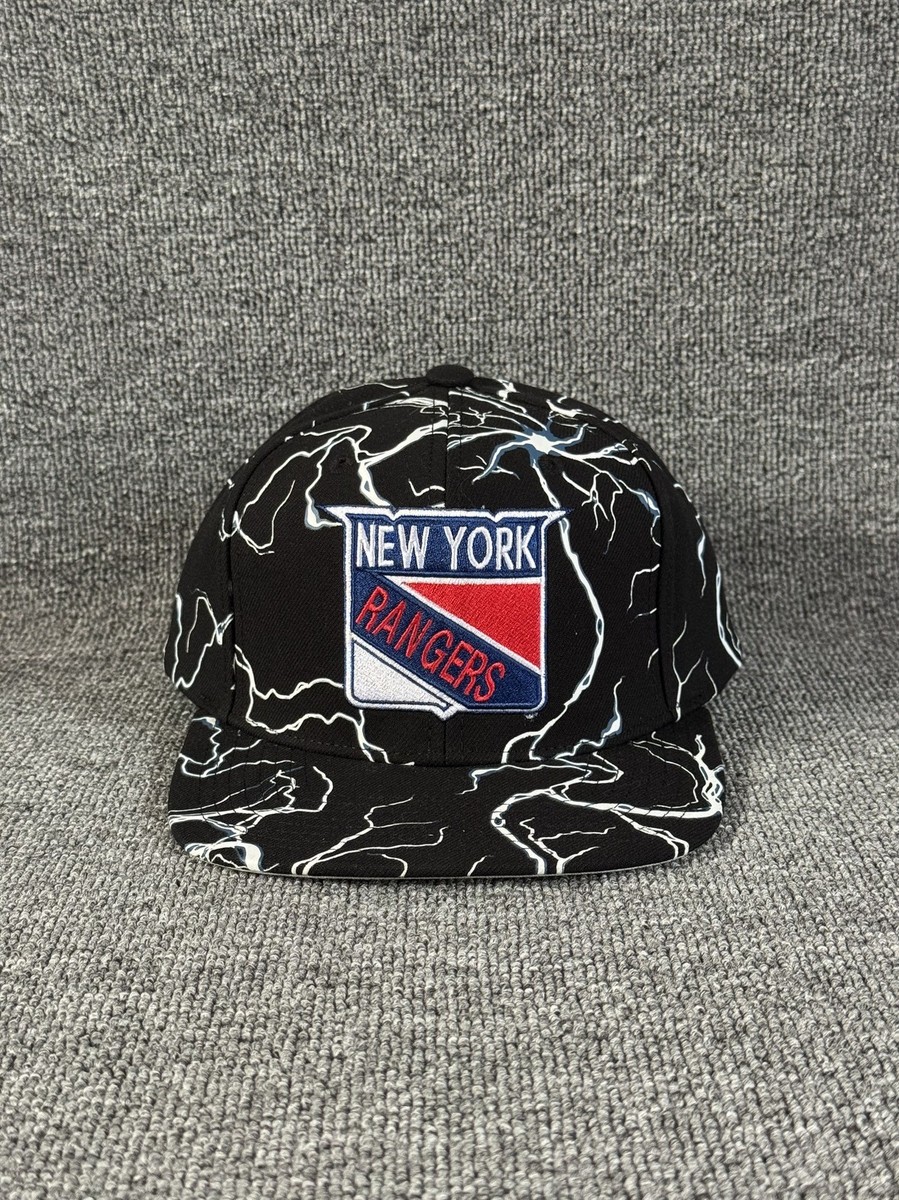 Mitchell & Ness NY Rangers Snapback Flat Brim Black Hat Adjustable