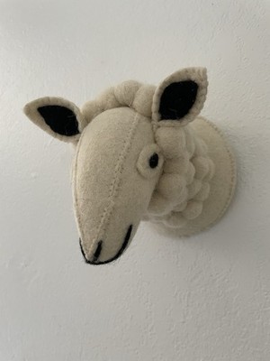 Creative Co Op Llama Head Wool Felt Wall Hanging