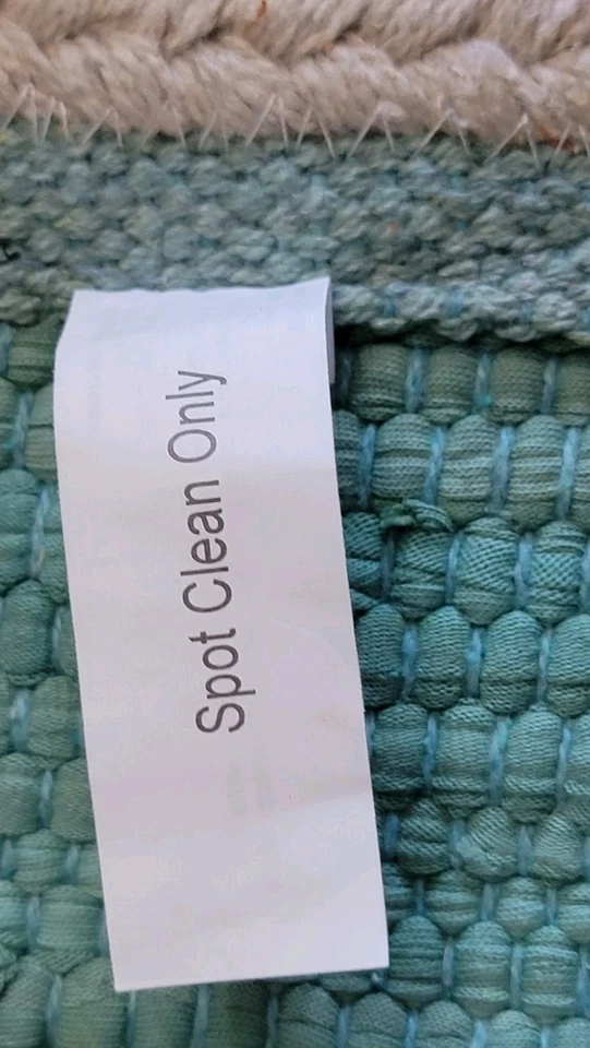 14"x72" Turquoise And Cream Border Table Runner Thick Heavy - Image 4 of 4