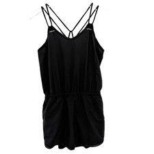 Lululemon Sweaty Or Not Runsie Dress Size 4 Black With Shorts Strappy