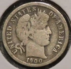 Silver Dime - Barber - 1900-O (Obv has multiple light scratches) [204]