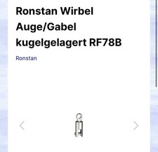 Ronstan RF78B Wirbel Edelstahl Auge/Gabel kug...