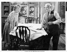 Fay Bainter Charles Winninger putting a table cloth table together- Old Photo