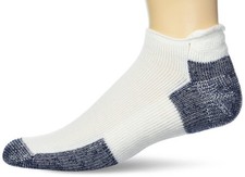 thorlos mens J Max Cushion Running Rolltop Socks X-Large White/Navy