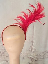 Victorian Trading Red Feathers Flapper Fascinator Headband Hat 41B