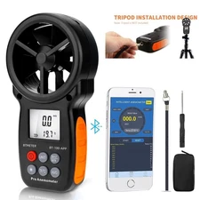 BTMETER Digital Handheld Anemometer,0.3-30m/s Wind Speed Range,BluetoothEnabled,