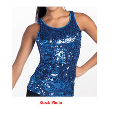 Balera Dance Ultra Sparkle Blue Sequin Tank Top SQ9554 ADULT SMALL SA
