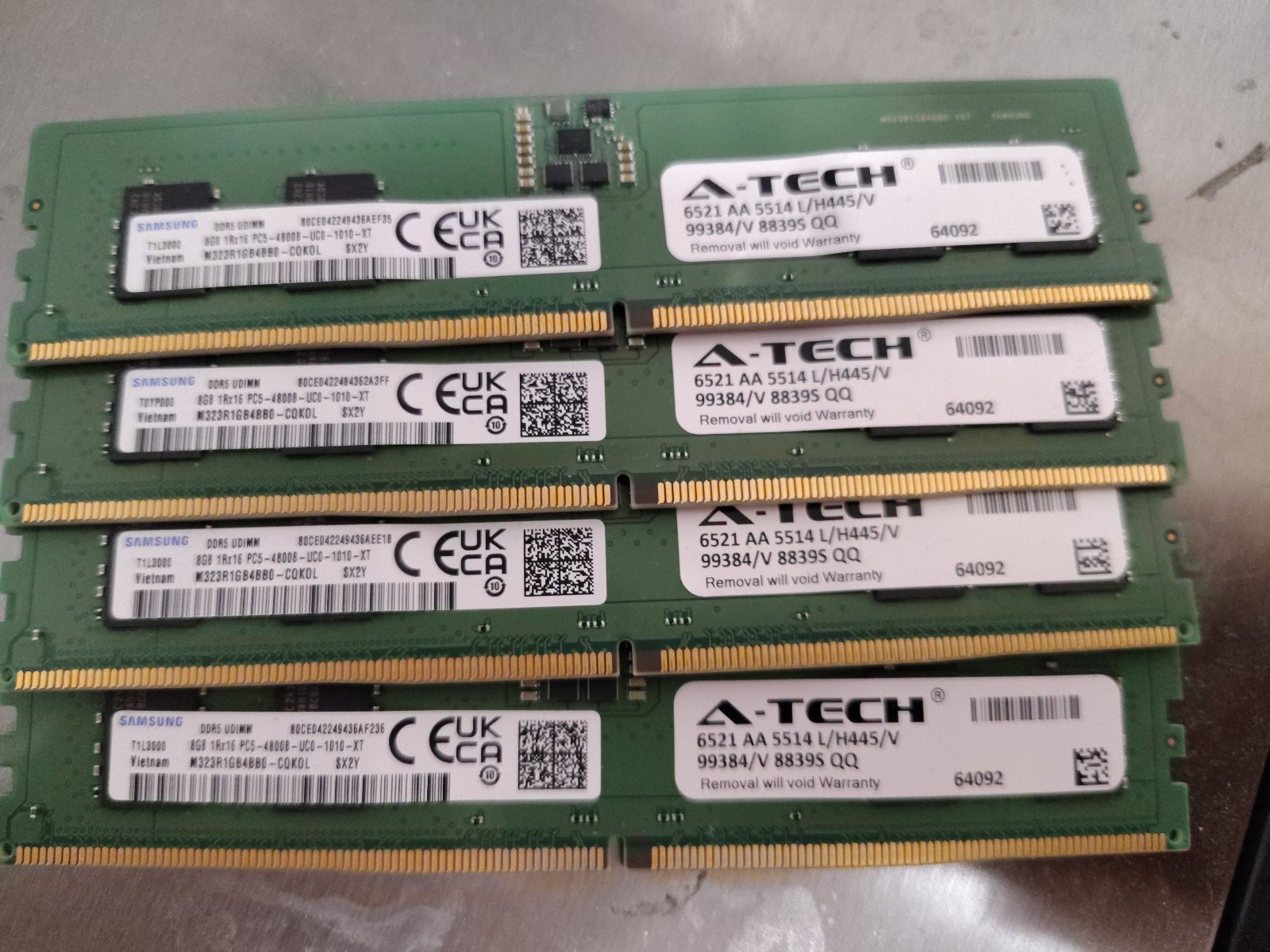 A-Tech 32GB Kit (4x 8GB) DDR5 4800 MHz Desktop PC5-38400 DIMM 288-Pin Memory RAM