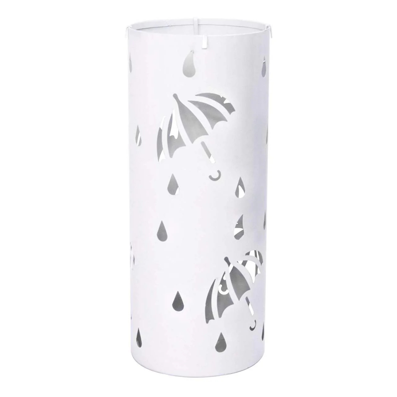 Porte-parapluie en fer rond blanc Helloshop26 idéal pour entrée de maison