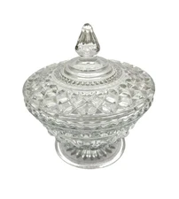 Vintage Hocking Wexford Diamond Point Footed Covered Candy Dish w/Pointed Lid
