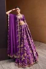 Latest New Heavy Thai Silk Purple Lehenga Choli With Dupatta For Functional Wear