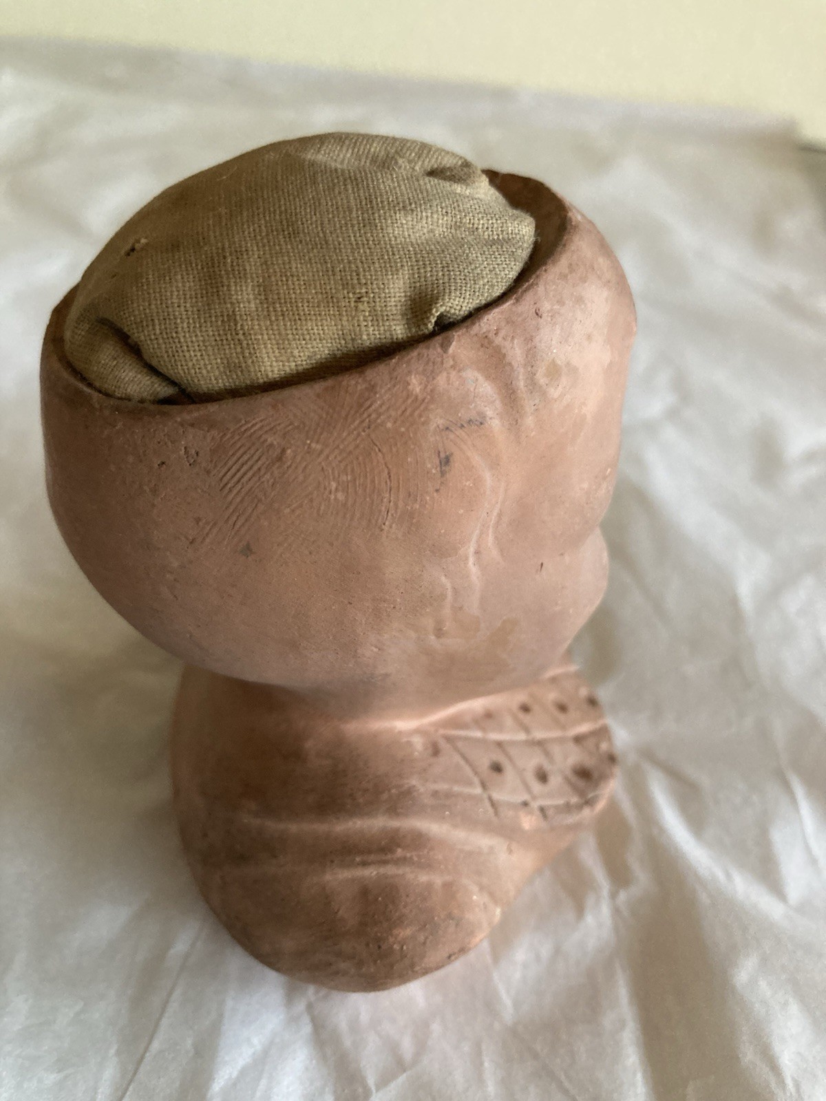 Antique Rare GEORGES DREYFUS Paris 1900 Couture/Limoges Earthenware Needle Spike