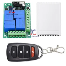 DC12V Relay Switch Module RF 433Mhz Wireless 4 keys Remote Control Receiver