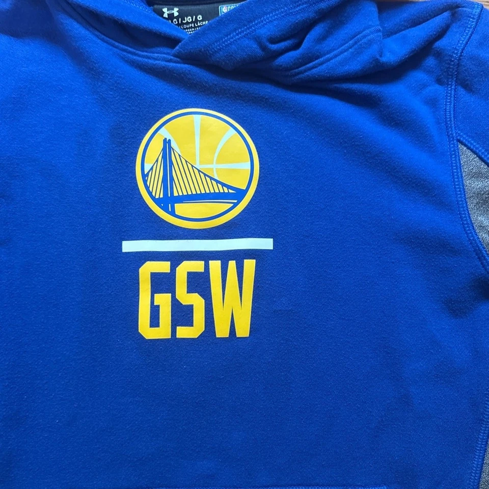 Under Armour Golden State Warriors Jersey Azul Con Capucha Juvenil Sudadera TALLA L  Foto 2 de 4