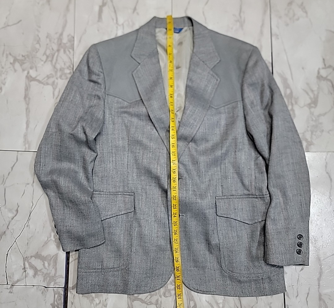 Vintage Pendleton High Grade Wool Herringbone Bla… - image 2