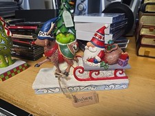 Jim Shore REINDEER PULLING GNOME SLED-TRAVELING TOWARD CHRISTMAS 6012954 NEW