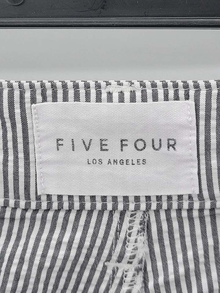 Pantalones Cortos Five Four Para Hombre 40 Gris Blanco Rayas Seersucker Clásico Preppy Náutico Foto 3 de 4