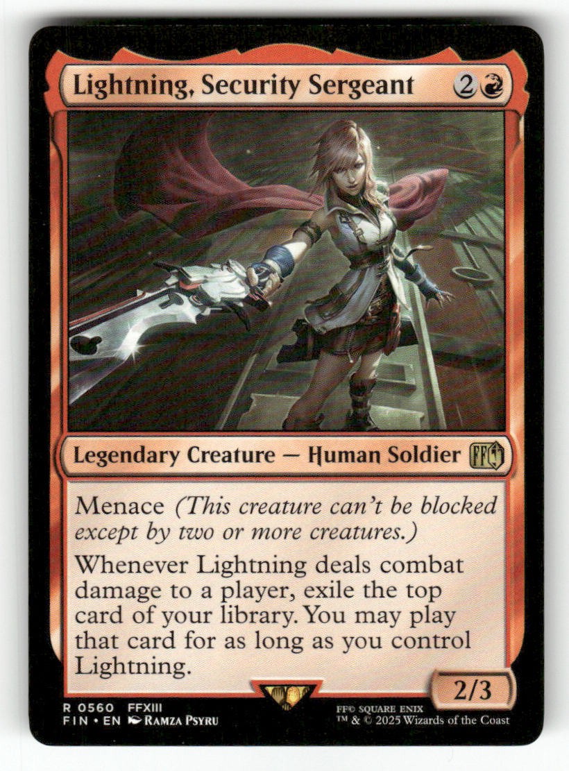 Lightning, Security Sergeant 560 Rare FINAL FANTASY Magic: The Gathering NM