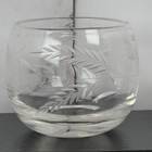Vintage Hand Cut Crystal Glass Tumbler Floral Etched Bowl Candle Holder Clear — photo 2