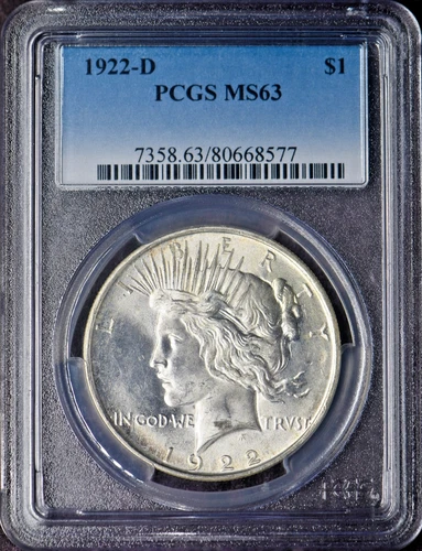 1922-D Peace Silver Dollar - PCGS MS63 - ✪COINGIANTS✪