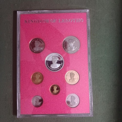 LESOTHO - 1981 8pc Royal Mint PROOF set - Includes SILVER 15 Maloti Independence