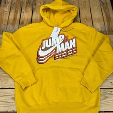 Nike Air Jordan Jumpman Fleece Hoodie Yellow NBA Champs 91-93 Men’s Large DC9604