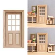 1/12 Miniature Door Model Figure Antique Doll House Furniture Unpainted Props