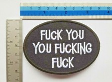 Fu ck you fu ck ing Iron Sew On Patch Embroidered Badge Applique HTF NEW