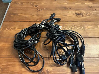 10x 3-prong Grounded Power Cable For Monitor, Desktop Computer, Etc. Type C13.