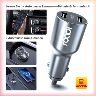  2 in 1 Zigarettenanzünder & Autofahr-Rekorder Bluetooth mit 2 Ladeanschlüssen
